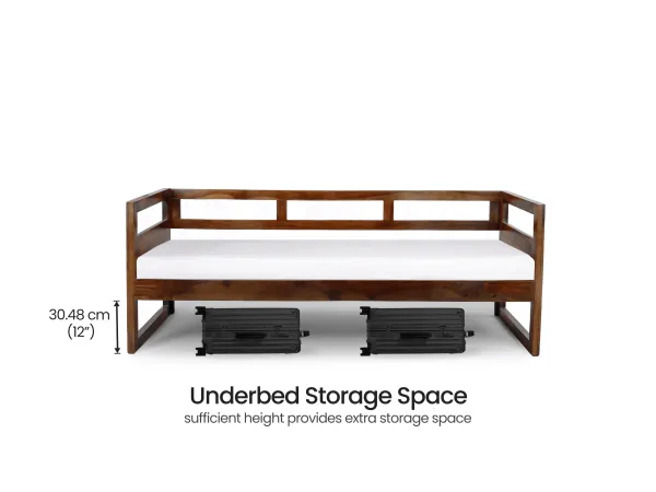 Hugo Solid Wood Sofa Cum Bed with 4 Inches Mattress